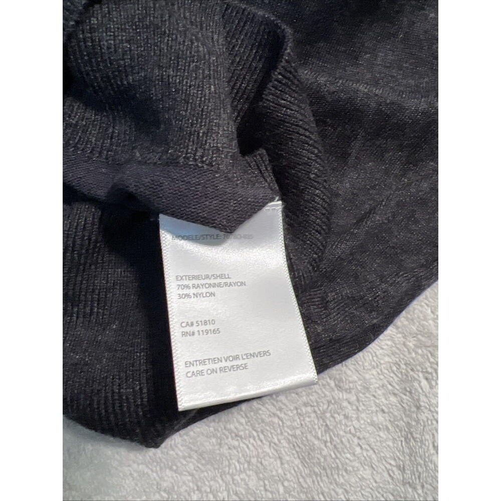 Tribal Sweater Womens Small Charcoal BlackV Neck Pullover Textured Trim Knit NWT - Picture 7 of 7
